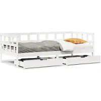 vidaXL Slaapbank met lades 90x190 cm massief grenenhout wit