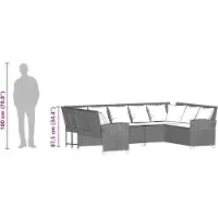 vidaXL Tuinbank met kussens poly rattan bruin