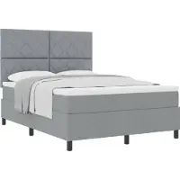vidaXL Boxspring bed met hoofdeinde Lichtgrijs 160 x 200 cm Stof