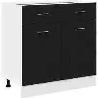 vidaXL Hangkast Zwart Eiken 80 x 31 x 81,5 cm Bewerkt hout