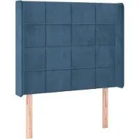 vidaXL Hoofdbord met randen 147x16x78/88 cm fluweel donkerblauw