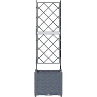 vidaXL Plantenbak Lichtgrijs 40 x 40 x 143 cm PP