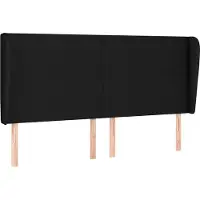 vidaXL Hoofdbord met randen 203x23x118/128 cm stof zwart