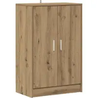vidaXL Schoenenkast 32x35x70 cm bewerkt hout artisanaal eikenkleur
