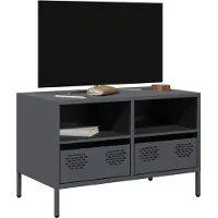 vidaXL Tv-meubel 68x39x43,5 cm koudgewalst staal antracietkleurig