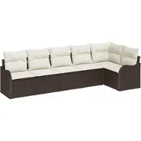 vidaXL Tuinbank Set 6 st Bruin poly rattan