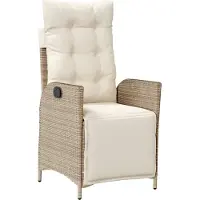 vidaXL 3-delige bistroset met kussens, beige, polyrotan