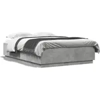 vidaXL Bedframe, betonkleur, 150x200 cm, houtvezelplaat