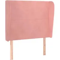 vidaXL Hoofdbord met randen 83x23x118/128 cm fluweel roze