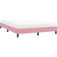 vidaXL Bedframe zonder matras 140x210 cm fluweel roze