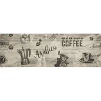 vidaXL Keukenmat wasbaar koffieprint 60x180 cm fluweel grijs