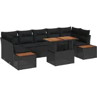 vidaXL Tuinbank Set 8 st Zwart en Bruin
