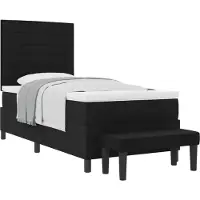 vidaXL Boxspring bed met kussen met hoofdeinde Zwart 90 x 200 cm Stof