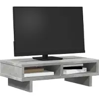 vidaXL Monitorstandaard 50x27x15 cm bewerkt hout betongrijs