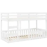 vidaXL Stapelbed massief grenenhout wit 90x200 cm