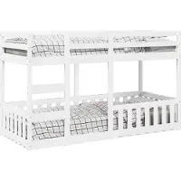 vidaXL Stapelbed massief grenenhout wit 90x200 cm