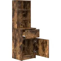 vidaXL Nachtkastje 39x35x125 cm bewerkt hout gerookt eikenkleurig
