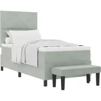 vidaXL Boxspring bed met hoofdeinde Lichtgrijs 190 x 90 cm Fluweel