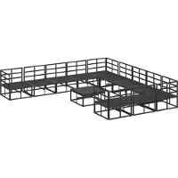 vidaXL Tuinbank Set 12 st Zwart Aluminium
