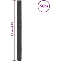 vidaXL Worteldoek 1,5x50 m polypropeen zwart