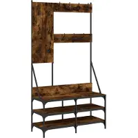 vidaXL Kledingrek met schoenenrek 100x40x184 cm zwart