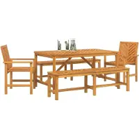 vidaXL Tuin Eettafel Set 5 st Bruin Massief Acacia Hout