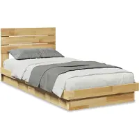 vidaXL Bedframe hoofdeinde zonder matras 75x190 cm massief hout eiken