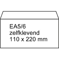 White Label Dienstenvelop wit 110 x 220 mm - EA5/6 zelfklevend (500 stuks)
