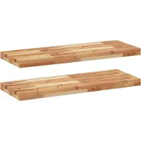 vidaXL Wandschappen 2 st zwevend olieafwerking 80x30x4 cm acaciahout