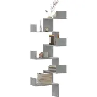 vidaXL Hoekwandschap 45x45x147 cm bewerkt hout betongrijs