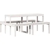 vidaXL Picknicktafel 160x134x75 cm massief grenenhout wit