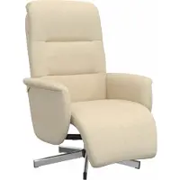 vidaXL Fauteuil verstelbaar met voetensteun stof crèmekleurig