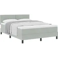vidaXL Boxspring bed met matras Lichtgrijs 140 x 200 cm Fluweel