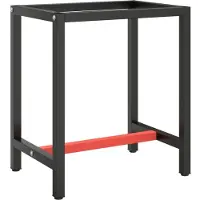 vidaXL Werkbankframe 70x50x79 cm metaal matzwart en matrood