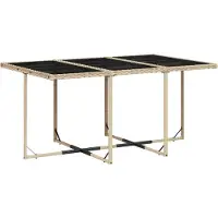 vidaXL 11-delige tuinset met kussens, beige, van polyrotan