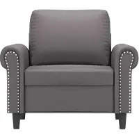 vidaXL Fauteuil 60 cm kunstleer grijs