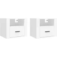 vidaXL Nachtkastjes 2 st wandgemonteerd 50x36x40 cm wit