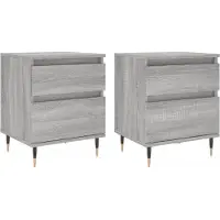 vidaXL Nachtkastjes 2 st 40x35x50 cm bewerkt hout grijs sonoma eiken