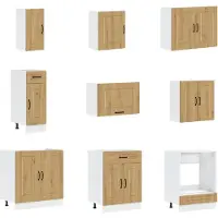 vidaXL Keuken Kast Kalmar Artisan Eiken 80 x 46 x 81,5 cm Bewerkt hout