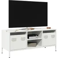 vidaXL Tv-meubel 101,5x39x43,5 cm koudgewalst staal wit
