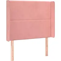 vidaXL Hoofdbord met randen 163x16x118/128 cm fluweel roze