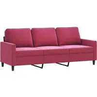 vidaXL Driezitsbank 180 cm fluweel wijnrood