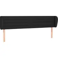 vidaXL Hoofdbord met randen 203x23x78/88 cm stof zwart