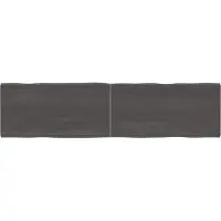 vidaXL Tafelblad natuurlijke rand 160x40x(2-4)cm eikenhout donkerbruin