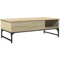 vidaXL Salontafel 100x50x35 cm bewerkt hout en metaal sonoma eiken