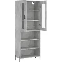 vidaXL Hoge kast 69,5x34x180 cm bewerkt hout betongrijs