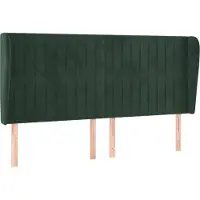 vidaXL Hoofdbord met randen 163x23x78/88 cm fluweel donkergroen