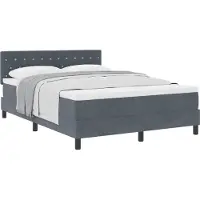 vidaXL Boxspringbed met matras, donkergrijs, 140 x 190 cm, fluweel