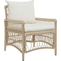 vidaXL Tuinstoel Beige poly rattan