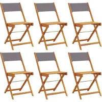 vidaXL Tuinstoelen 6 st inklapbaar massief hout en stof antracietkleur